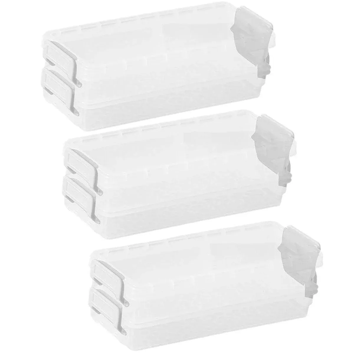 3PCS Clear Plastic Desktop Storage Box 2 Layer Holder DIY Stationery Pencil — image 1