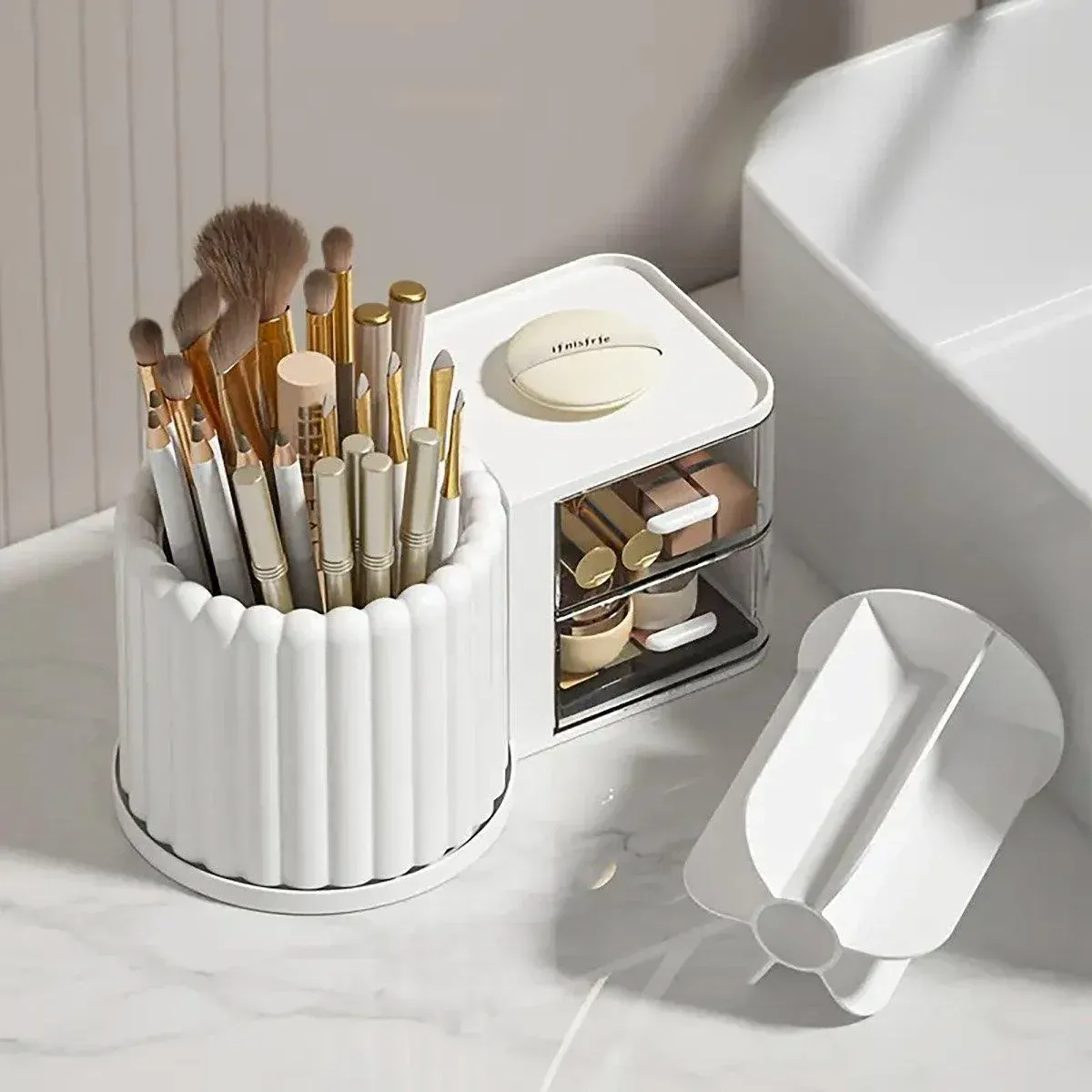 Rotating Cosmetic Pen Holder Dustproof Waterproof Storage Box Sanitary view 5