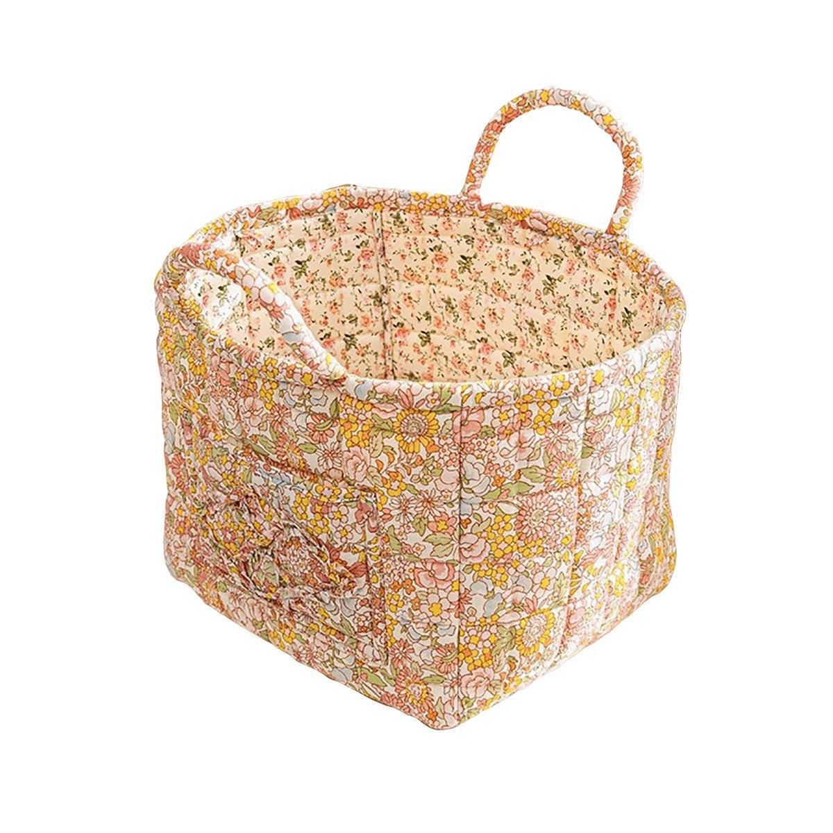 Portable Fabric Storage Basket Korean Pastoral Style Organizer for Home — image 1
