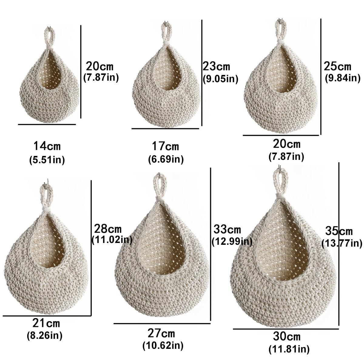 Cotton Rope Woven Storage Basket Wall Mount Fruit Vegetable Organizer view 4