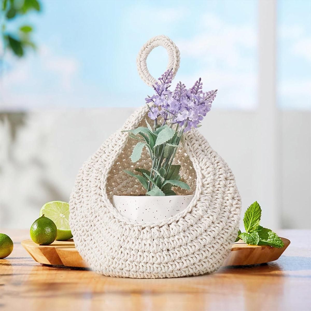 Cotton Rope Woven Storage Basket Wall Mount Fruit Vegetable Organizer view 10