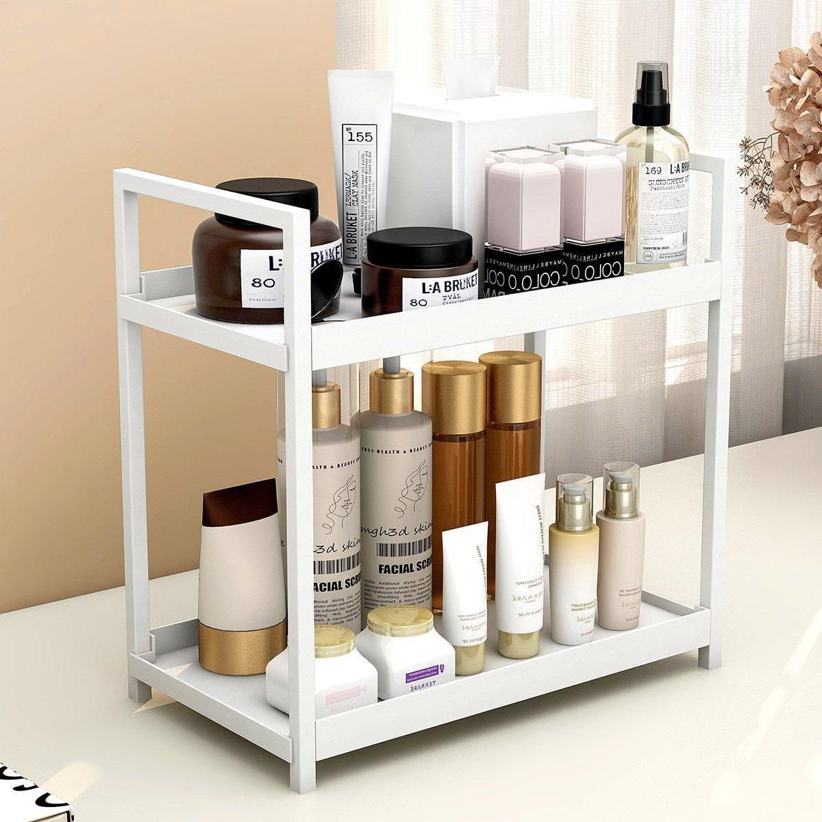 Multi-layer Cosmetic Storage Rack Desktop Organizer for Bathroom Dormitory Use view 10