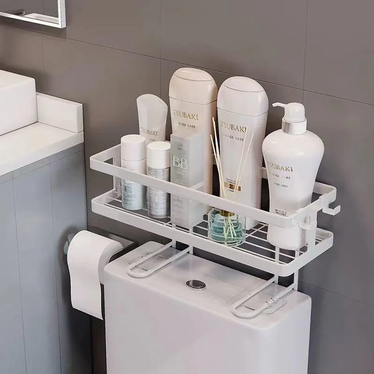 Storage Rack 1Tier Space Saver Over The Toilet Steel Bathroom Shelf Organizer view 11