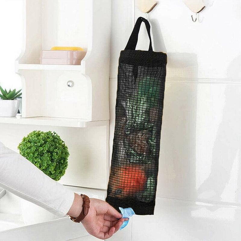 Hanging Mesh Bag Organizer Dispenser for Plastic or Trash Bags Storage Holder view 6