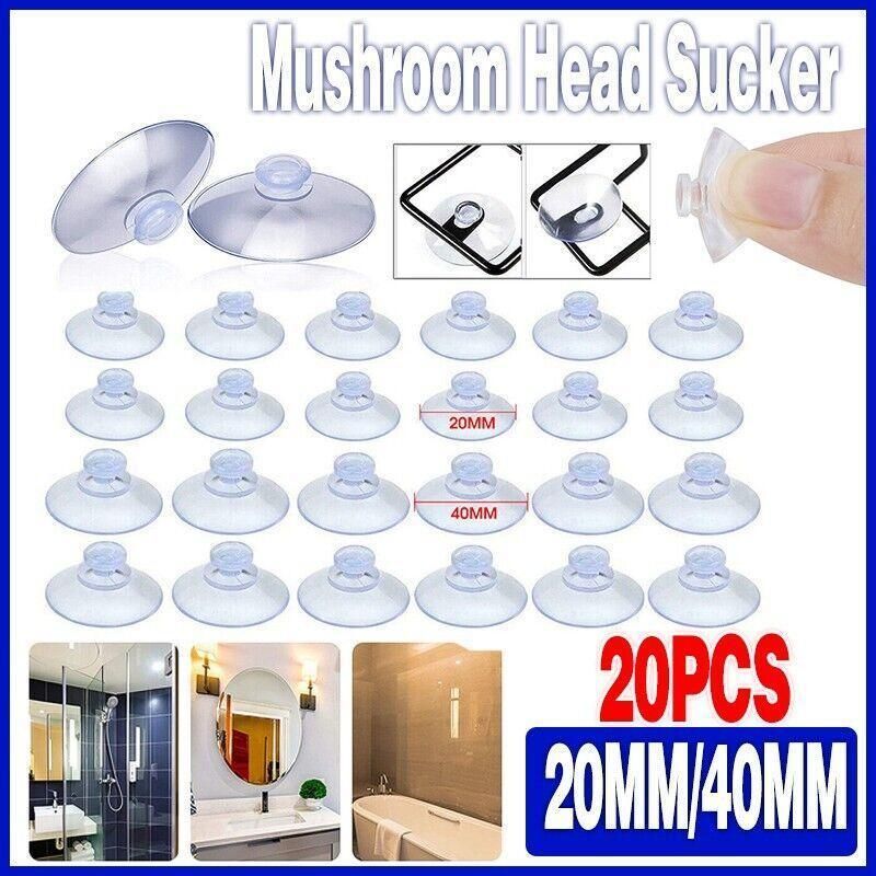 20Pcs 20/40Mm Suction Cups Caps Suckers Aquarium Fish Tank Glass Hanger Pads view 2