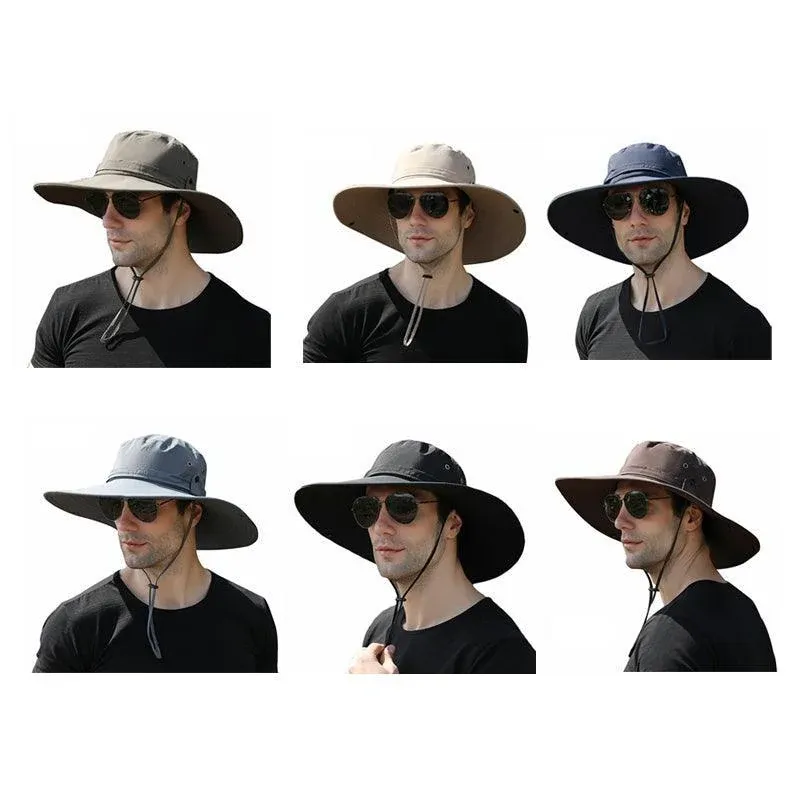 Outdoor Uv Protection Sun Hat Wide Brim Cap Quick-Drying Hat For Fishing view 3