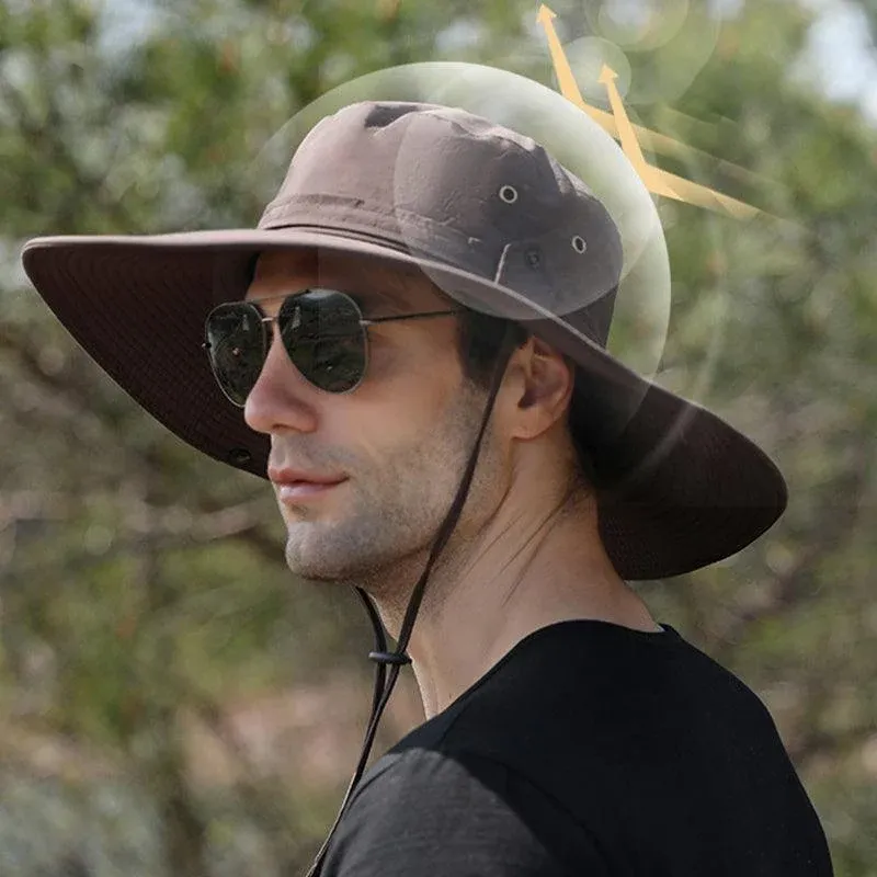 Outdoor Uv Protection Sun Hat Wide Brim Cap Quick-Drying Hat For Fishing view 6