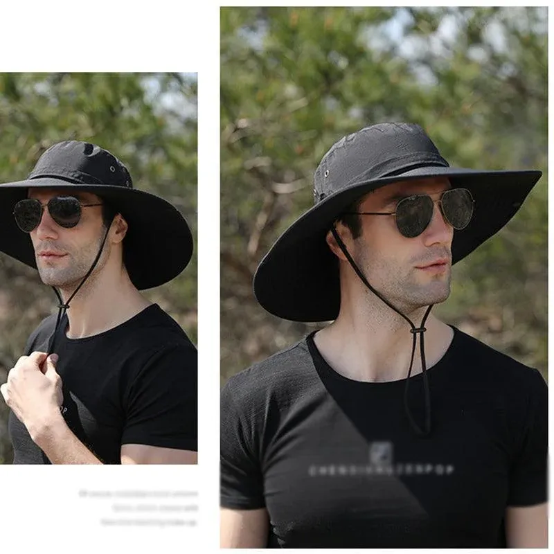 Outdoor Uv Protection Sun Hat Wide Brim Cap Quick-Drying Hat For Fishing view 7