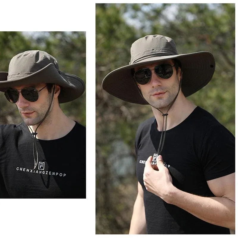 Outdoor Uv Protection Sun Hat Wide Brim Cap Quick-Drying Hat For Fishing view 8