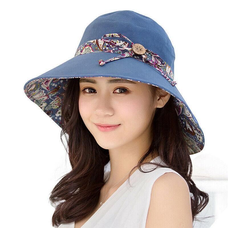 Wide Brim Sun Hat for Women Foldable Floppy Beach Cap with Bow Travel Style - Grey view 6