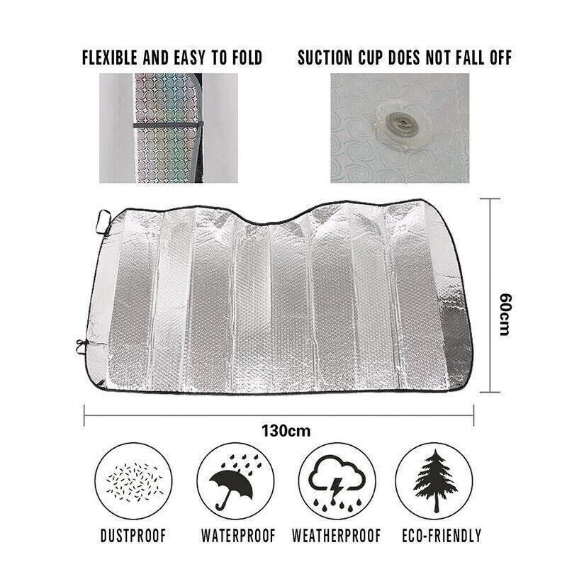 Car Windscreen Sun Shade Heat Reflective Windshield Front Rear Window Uv Block view 14