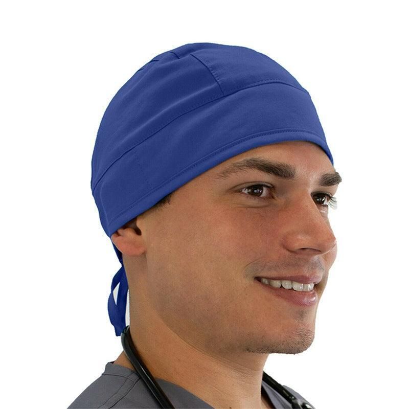 100% Cotton Unisex Surgical Scrub Cap for Doctors & Nurses - Blue view 7