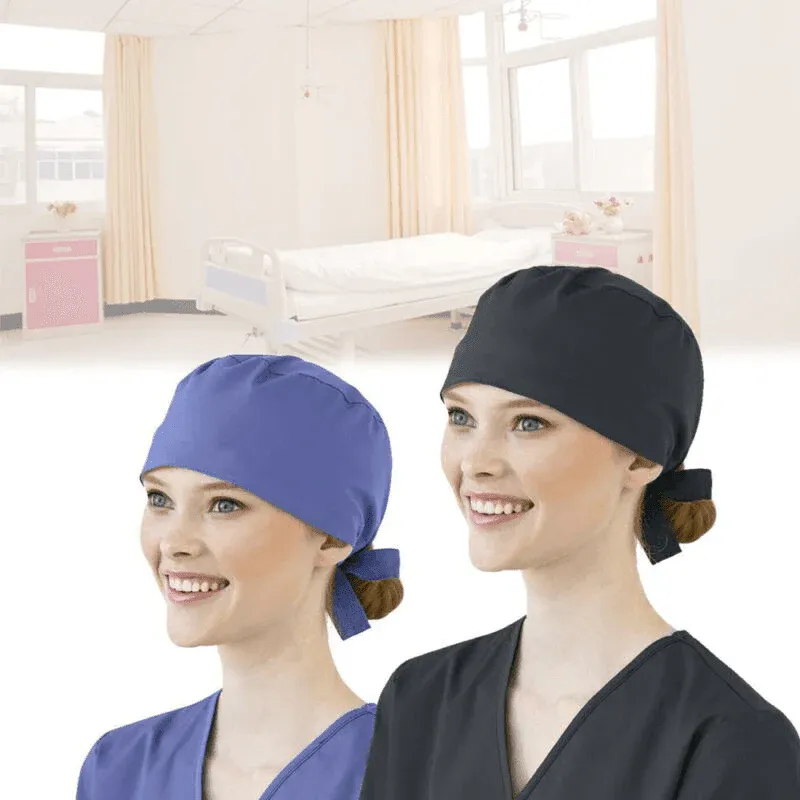 100% Cotton Unisex Surgical Scrub Cap for Doctors & Nurses - Cyan view 8