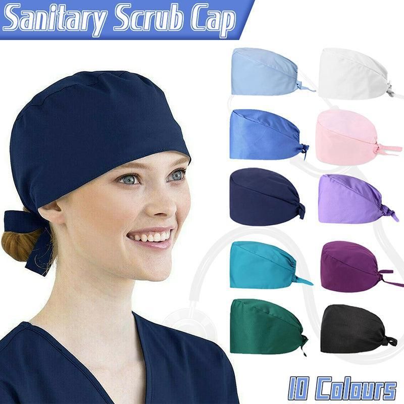 100% Cotton Unisex Surgical Scrub Cap for Doctors & Nurses - White view 2
