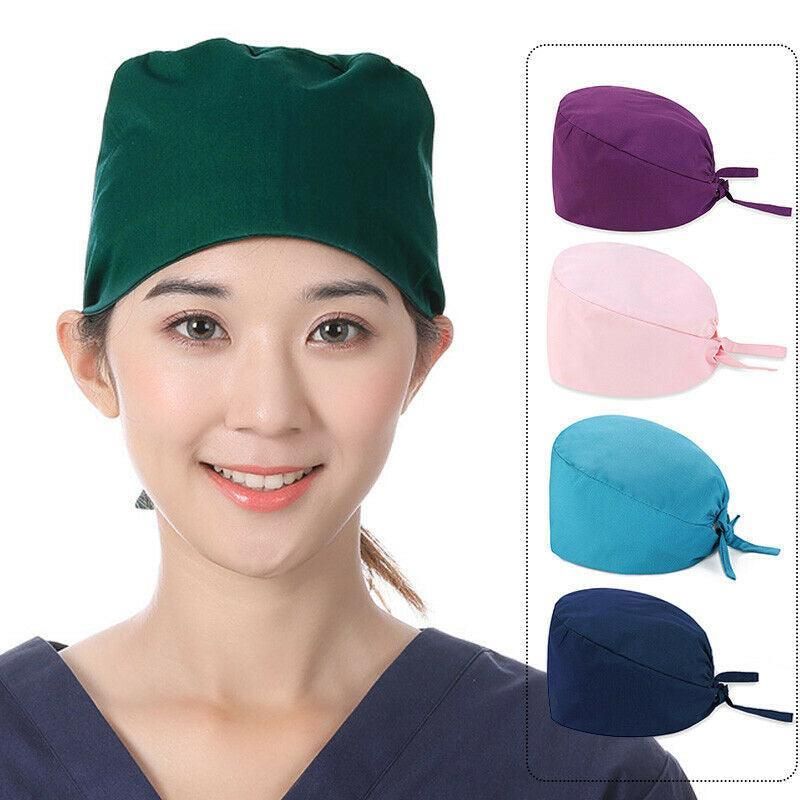 100% Cotton Unisex Surgical Scrub Cap for Doctors & Nurses - White view 4