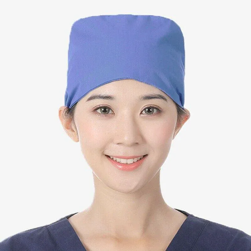 100% Cotton Unisex Surgical Scrub Cap for Doctors & Nurses - White view 10