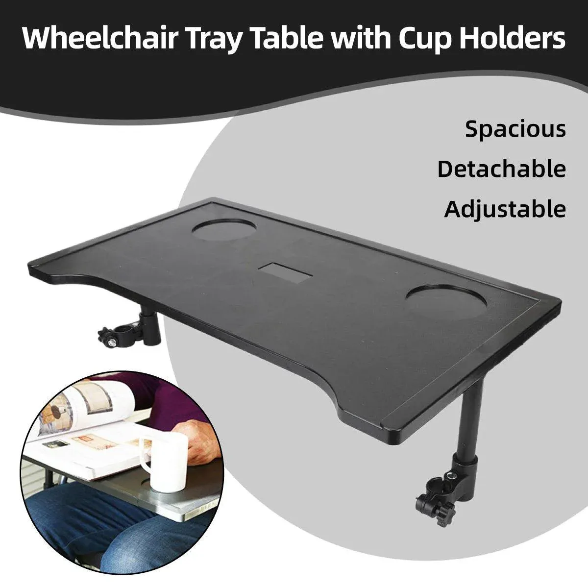 Plastic Dining Table for Wheelchair with Dining Board for Elderly Mobility Use view 6