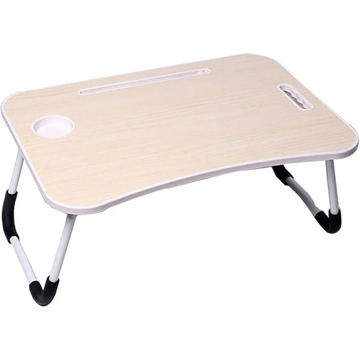 Laptop Bed Table Foldable Lap Standing Desk with Cup Slot for Indoor Picnic