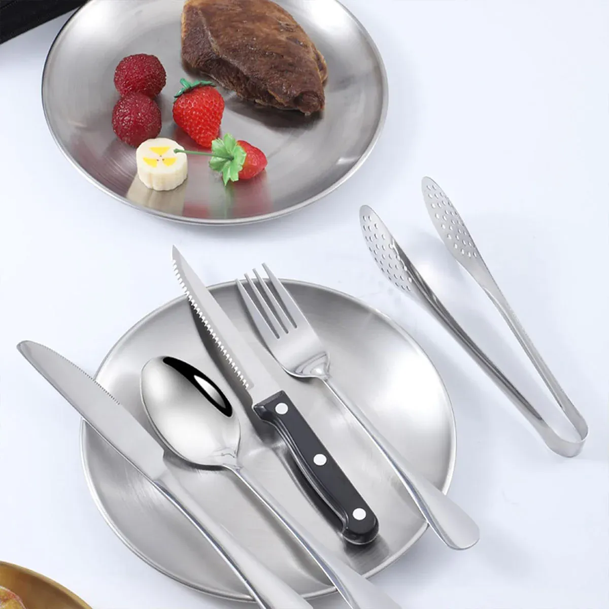 10/20PCS Camping Cutlery Set Outdoor Picnic Utensils Plates Spoons Forks view 6