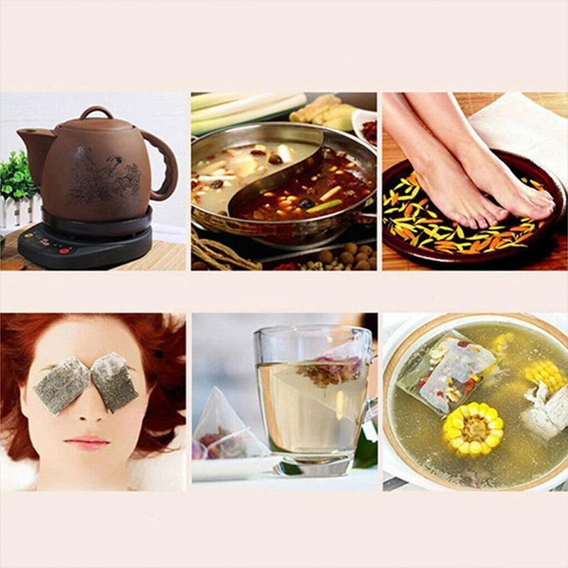 50PCS Empty Tea Filter Bags Drawstring Disposable Herb Spice Soup Pouches - 5x7cm view 5