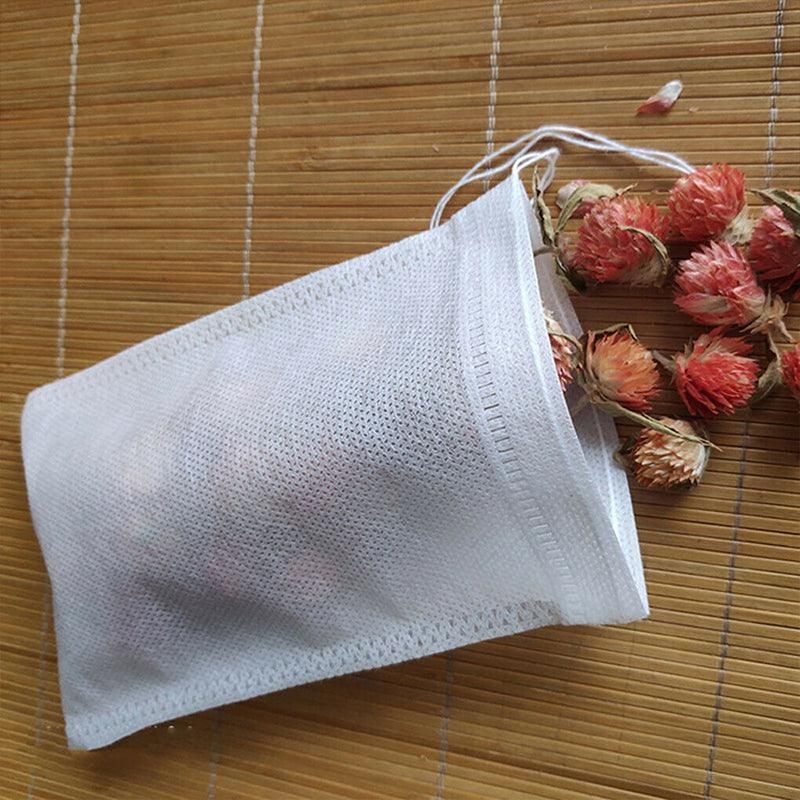 50PCS Empty Tea Filter Bags Drawstring Disposable Herb Spice Soup Pouches - 5x7cm view 8