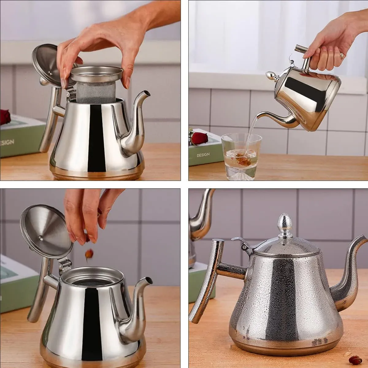 Thickened Stainless Steel Teapot Kettle With Strainer For Restaurant Hotel Use view 8