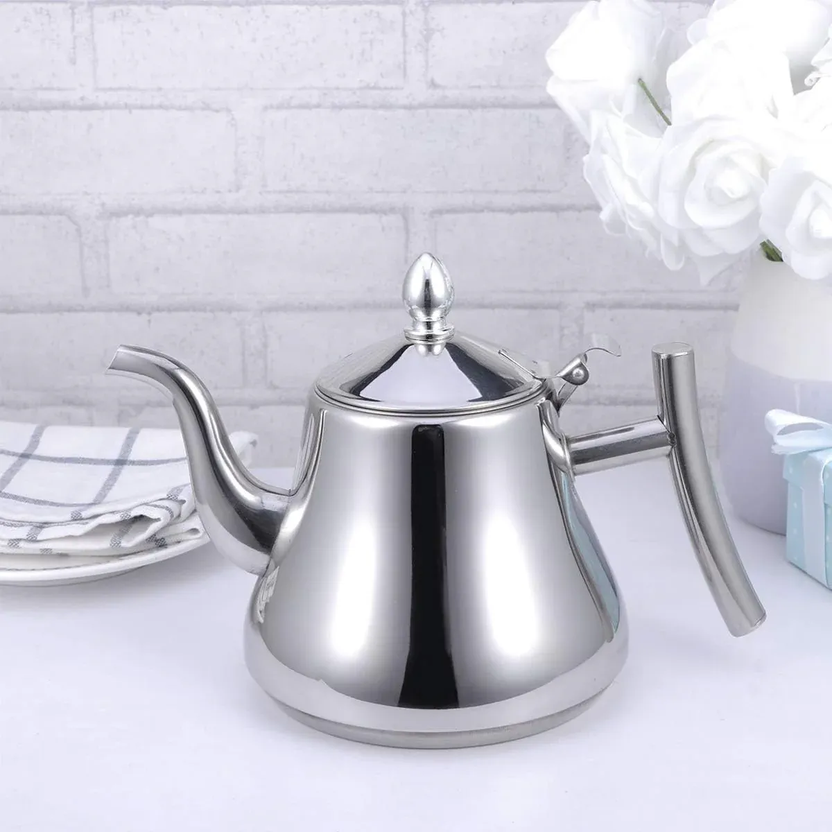 Thickened Stainless Steel Teapot Kettle With Strainer For Restaurant Hotel Use view 9