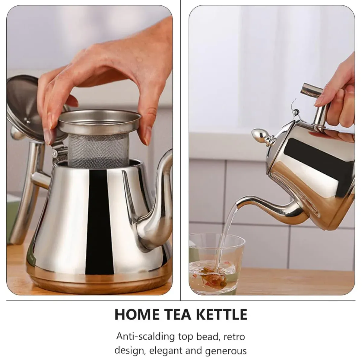 Thickened Stainless Steel Teapot Kettle With Strainer For Restaurant Hotel Use view 11