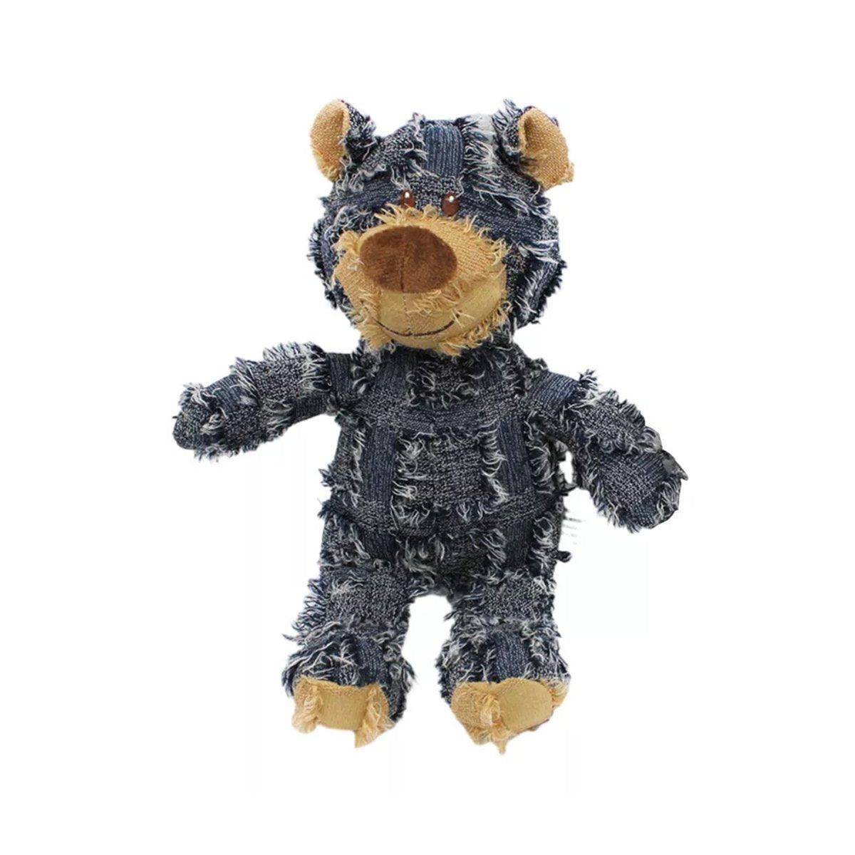 Puppy Squeaky Plush Toy Small Dog Chew Soft Bear Pet Companion - Blue-22cm — image 1