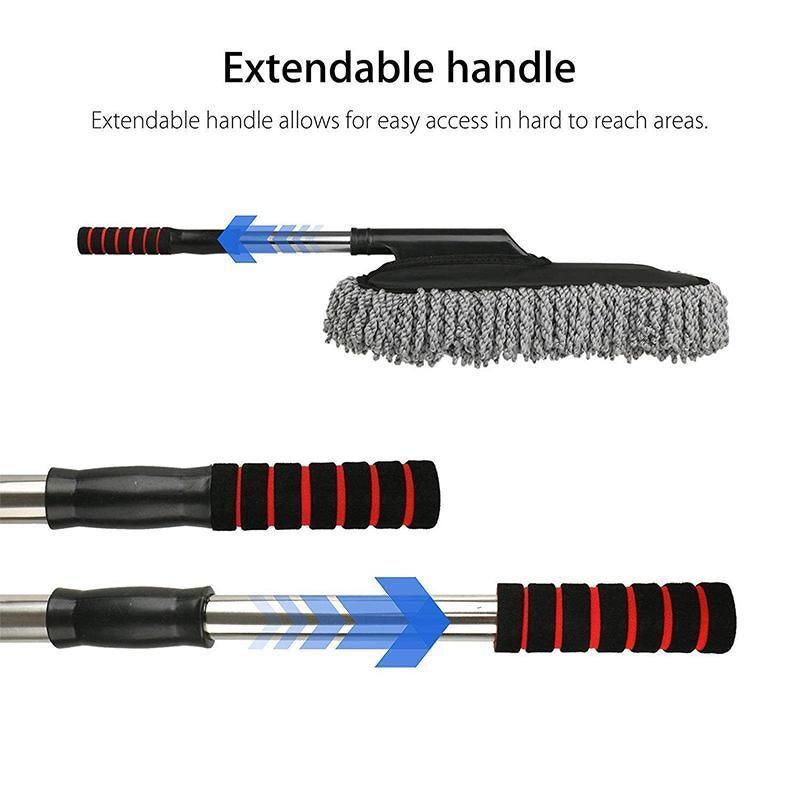 Car Wash Duster Brush Microfiber Telescopic Cleaning Tool for Vehicle Detailing view 3