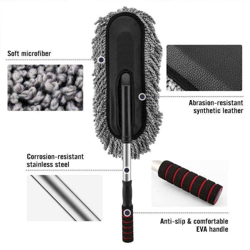 Car Wash Duster Brush Microfiber Telescopic Cleaning Tool for Vehicle Detailing view 5