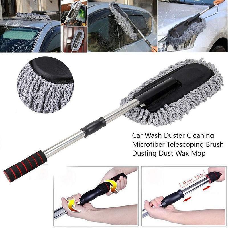 Car Wash Duster Brush Microfiber Telescopic Cleaning Tool for Vehicle Detailing view 6