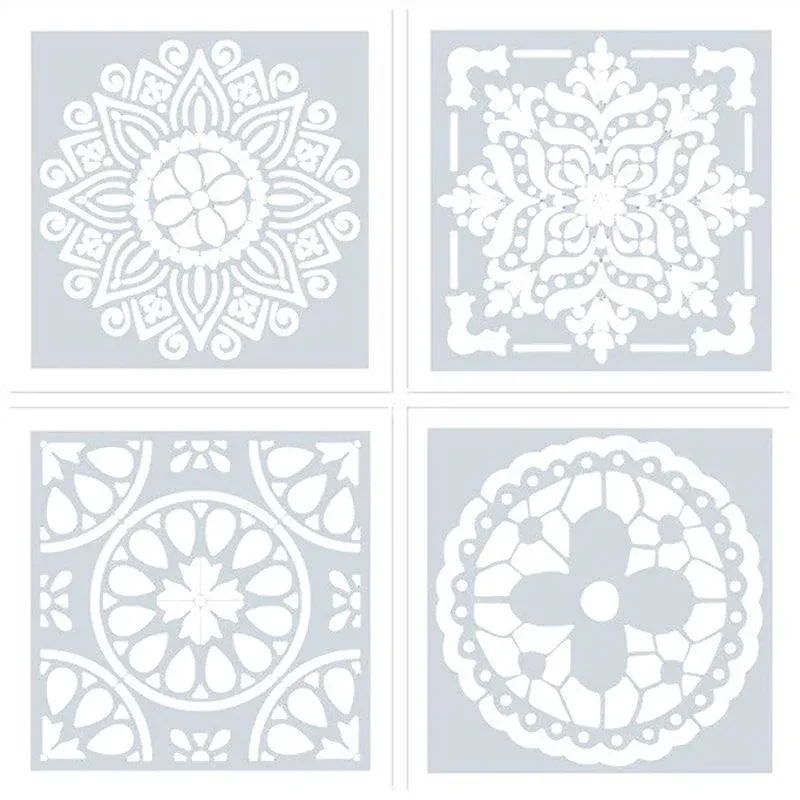 16 Pack Mandala Painting Stencils Drawing Dot Templates For Floor Wall DIY Decor view 7
