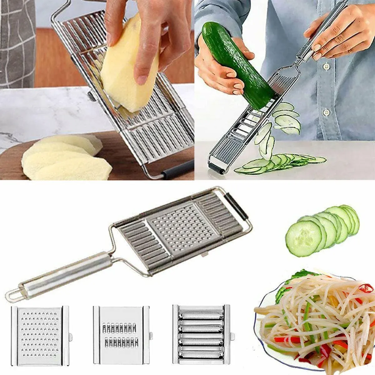Multi-Purpose Vegetable Slicer Peeler Stainless Steel Grater Shredder Cutter view 5