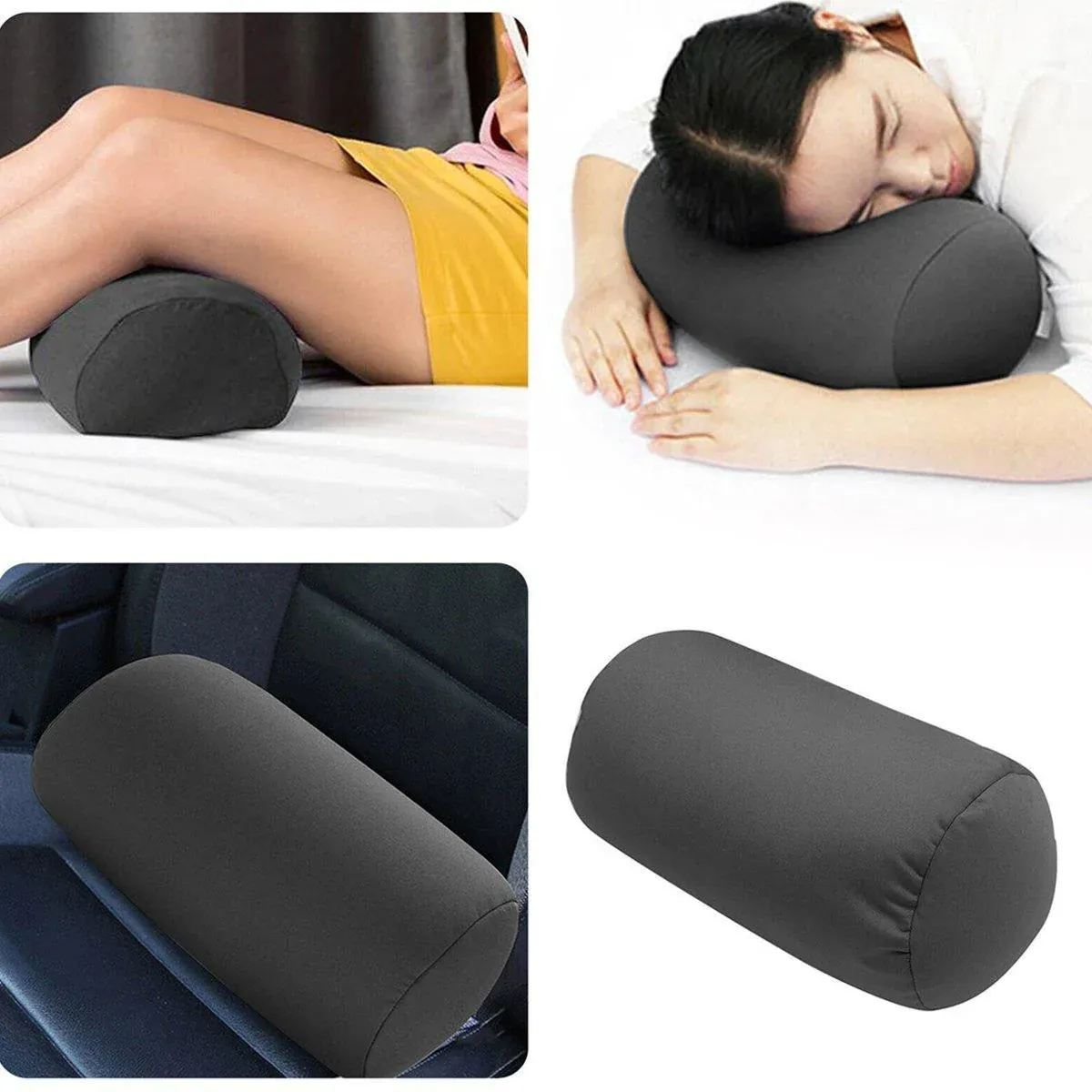 Solid Color Cylindrical Foam Particle Pillow Multi-Functional Neck Waist view 7