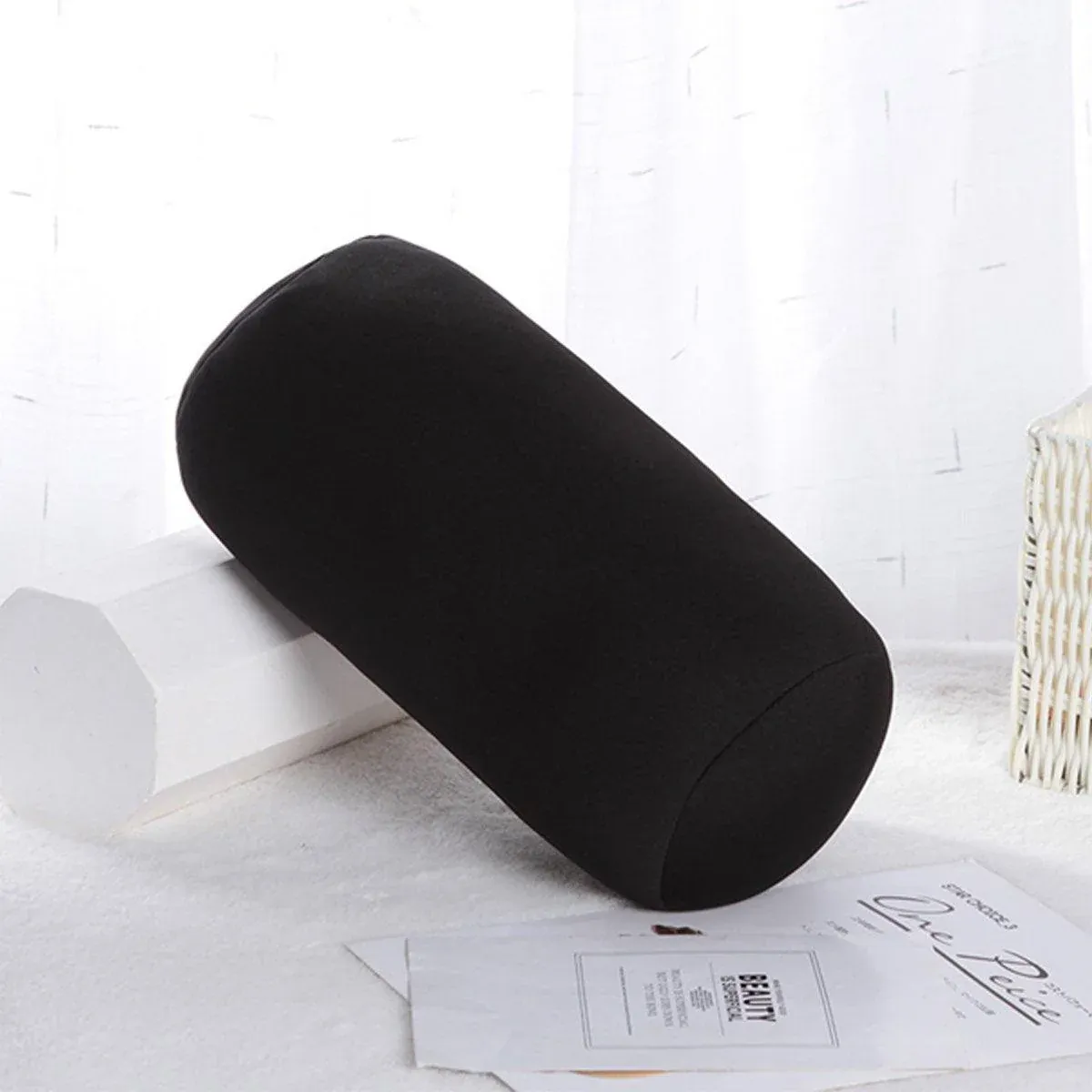 Solid Color Cylindrical Foam Particle Pillow Multi-Functional Neck Waist view 11