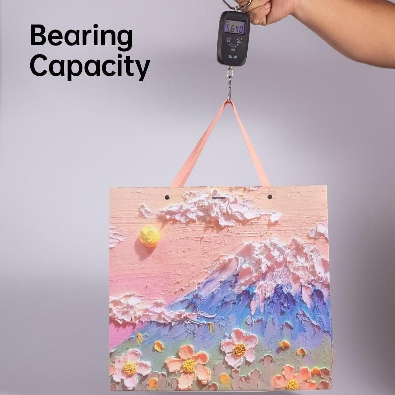 10pcs Oil Painting Gift Paper Bags for Birthday and Holiday Gift Packaging view 7