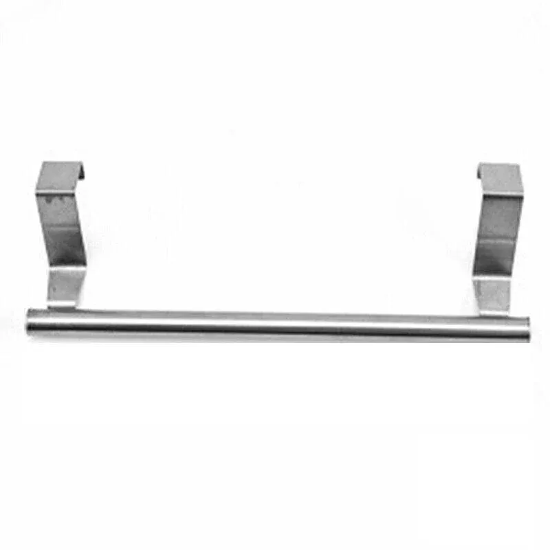 Stainless Steel Over Door Towel Rack Cupboard Hanging Rail for Kitchen
