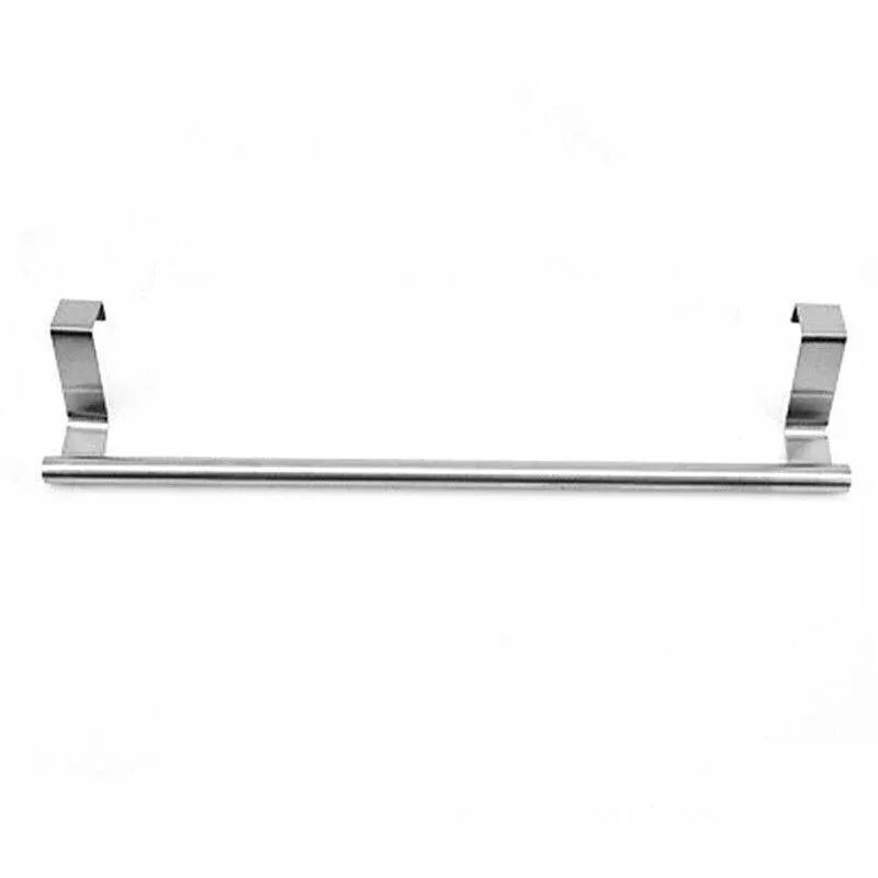 Stainless Steel Over Door Towel Rack Cupboard Hanging Rail for Kitchen
