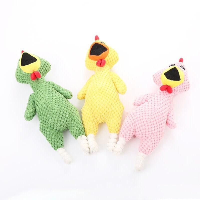 Squeaky Dog Toy Plush Chew Rope Pet Puppy Toys with Squeaker Crinkle for view 4