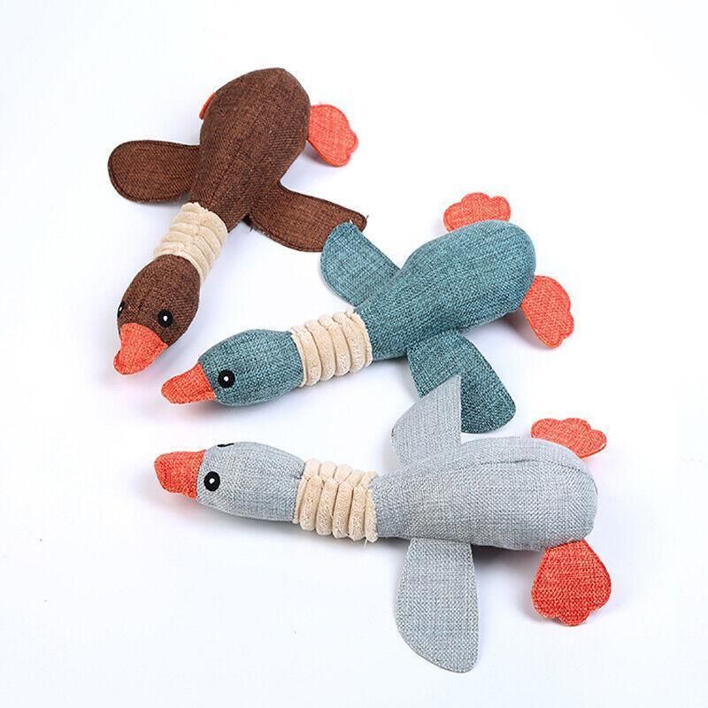 Squeaky Dog Toy Plush Chew Rope Pet Puppy Toys with Squeaker Crinkle for view 5