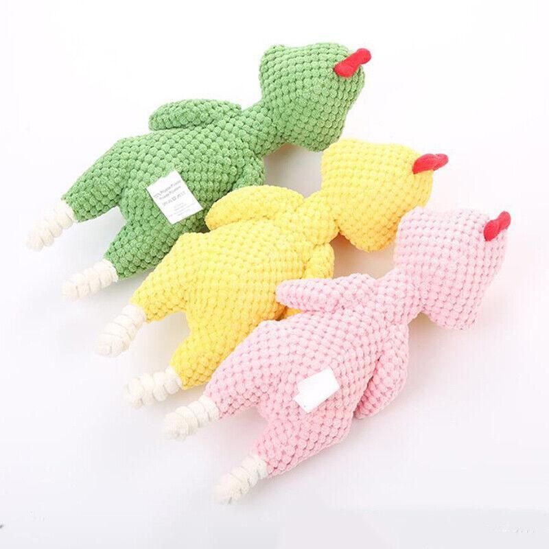 Squeaky Dog Toy Plush Chew Rope Pet Puppy Toys with Squeaker Crinkle for view 6