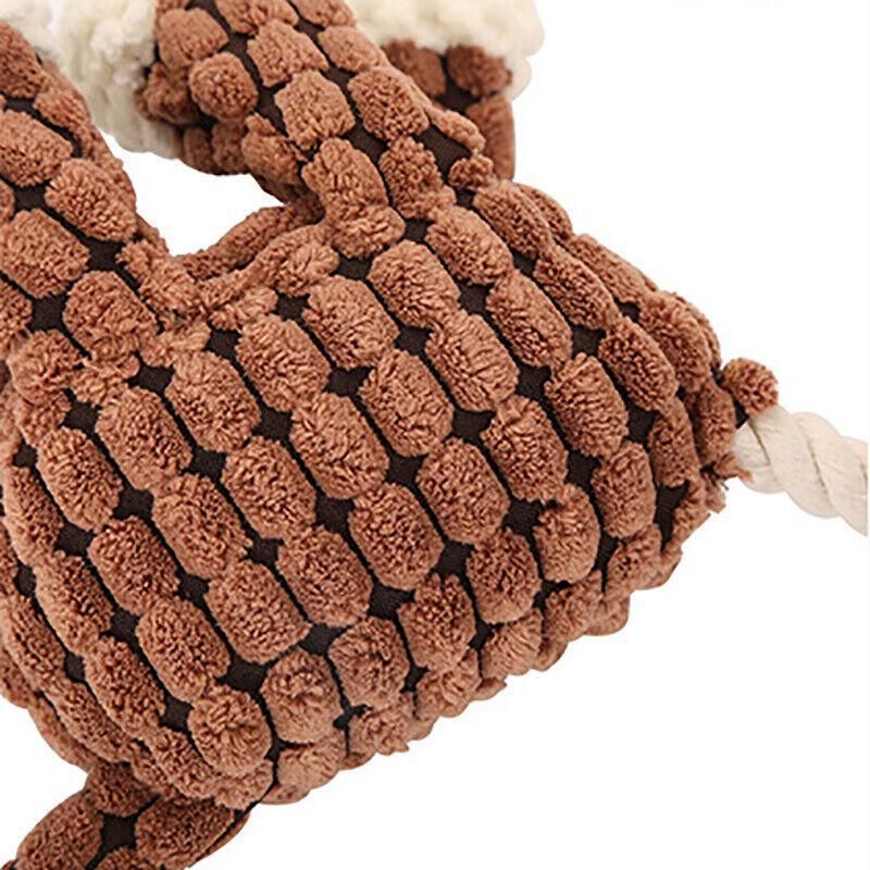 Squeaky Dog Toy Plush Chew Rope Pet Puppy Toys with Squeaker Crinkle for view 11