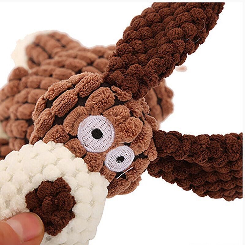 Squeaky Dog Toy Plush Chew Rope Pet Puppy Toys with Squeaker Crinkle for view 12