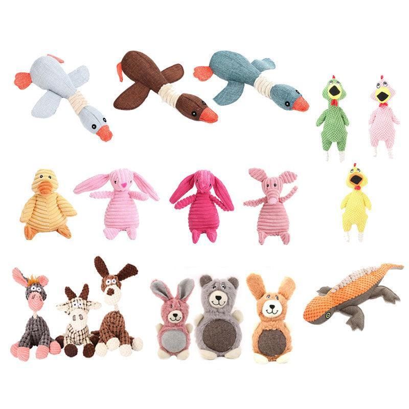 Squeaky Dog Toy Plush Chew Rope Pet Puppy Toys with Squeaker Crinkle for view 3