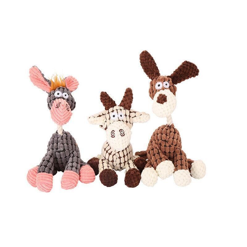 Squeaky Dog Toy Plush Chew Rope Pet Puppy Toys with Squeaker Crinkle for view 13