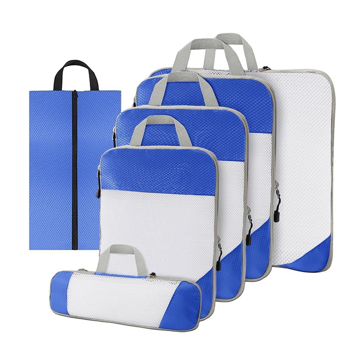 6pcs Mesh Visible Travel Storage Set Waterproof Nylon Compressible Storage