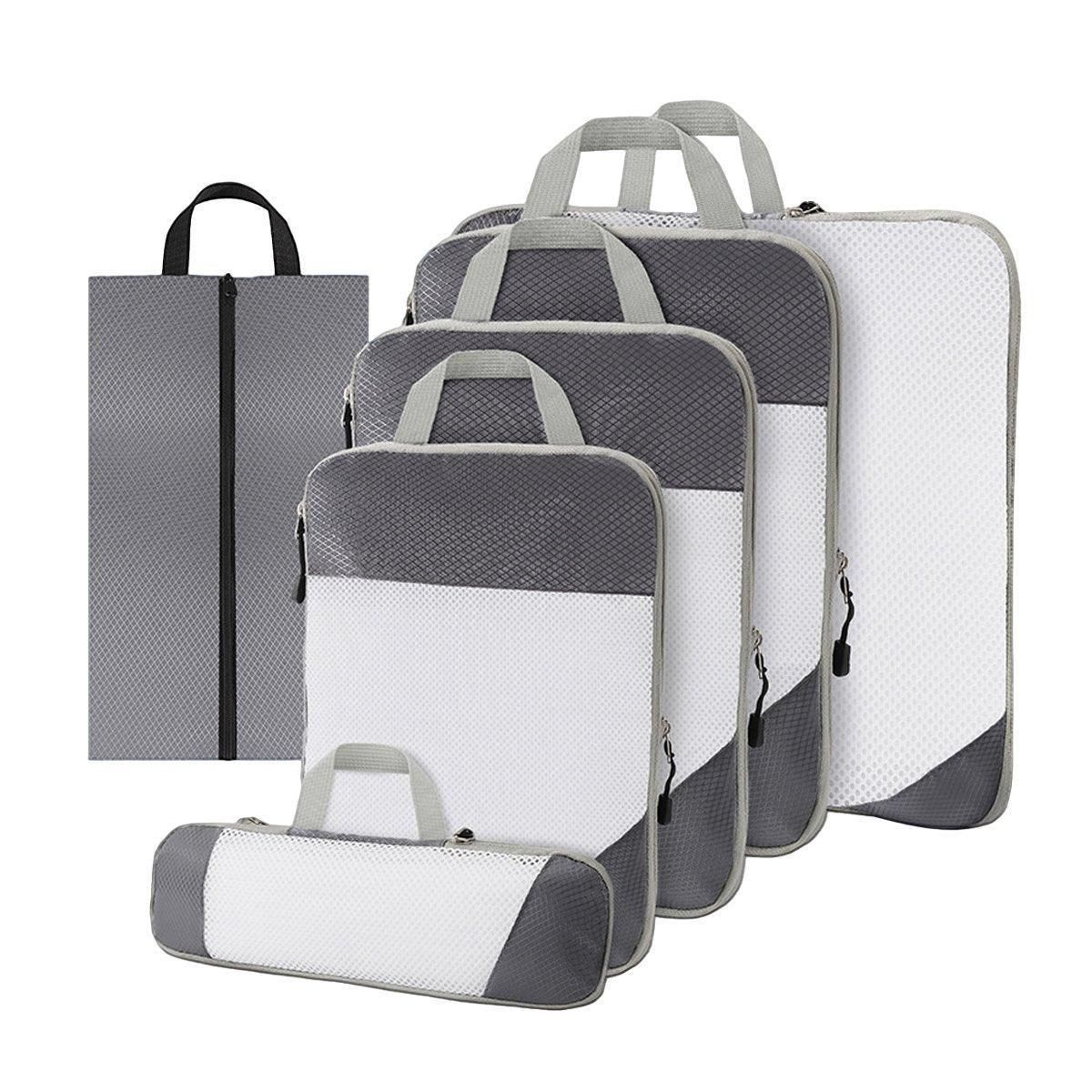 6pcs Mesh Visible Travel Storage Set Waterproof Nylon Compressible Storage