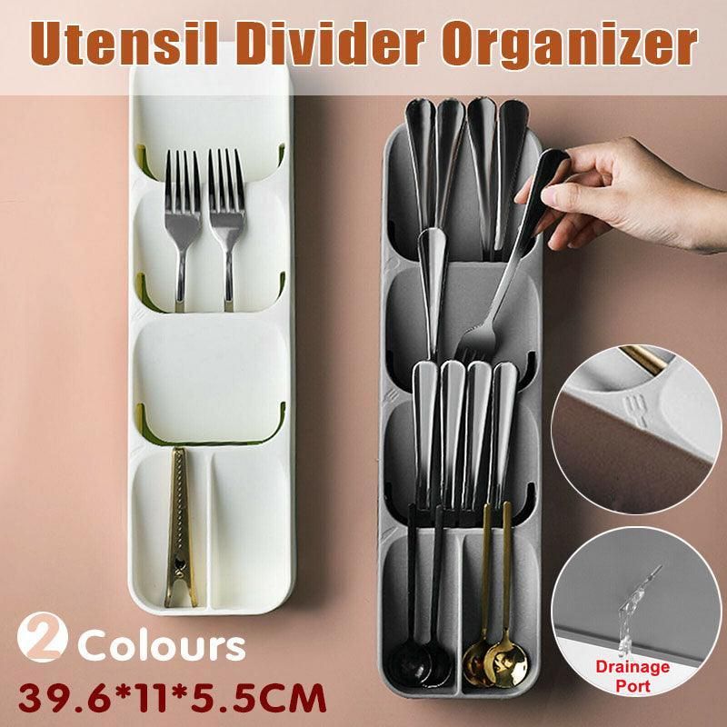 Kitchen Drawer Utensil Cutlery Tray Organizer Insert Spoon Fork Knife Divider view 2
