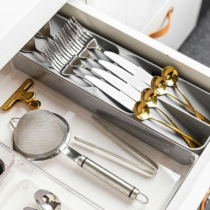 Kitchen Drawer Utensil Cutlery Tray Organizer Insert Spoon Fork Knife Divider view 6